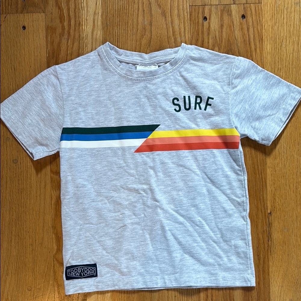 Gray Surf Kids T-Shirt, ToobyDoo, Size 5